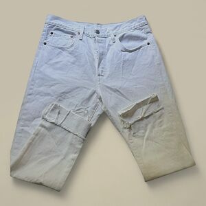 Levis 501 Skinny Jeans Women's W31 L28 White Buttonfly Ankle Length